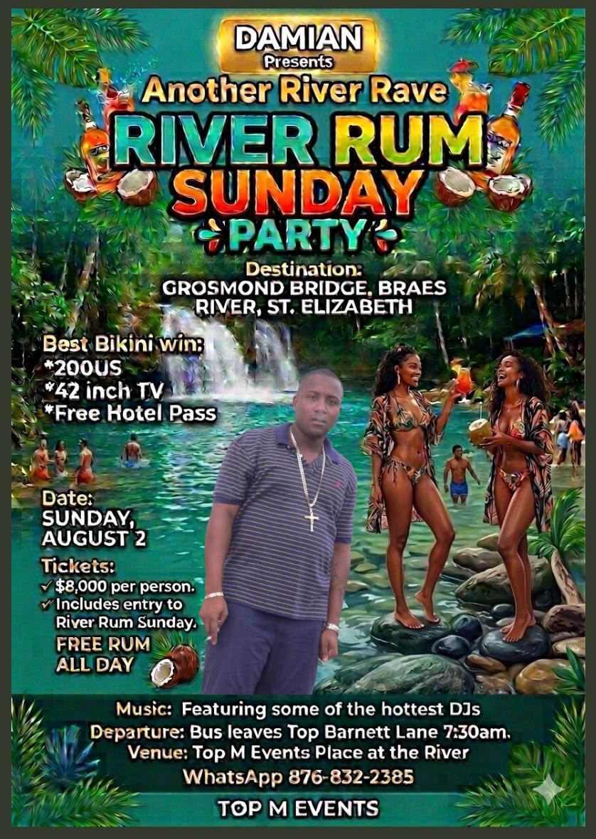Damian River Rum Trip promoter artwork
