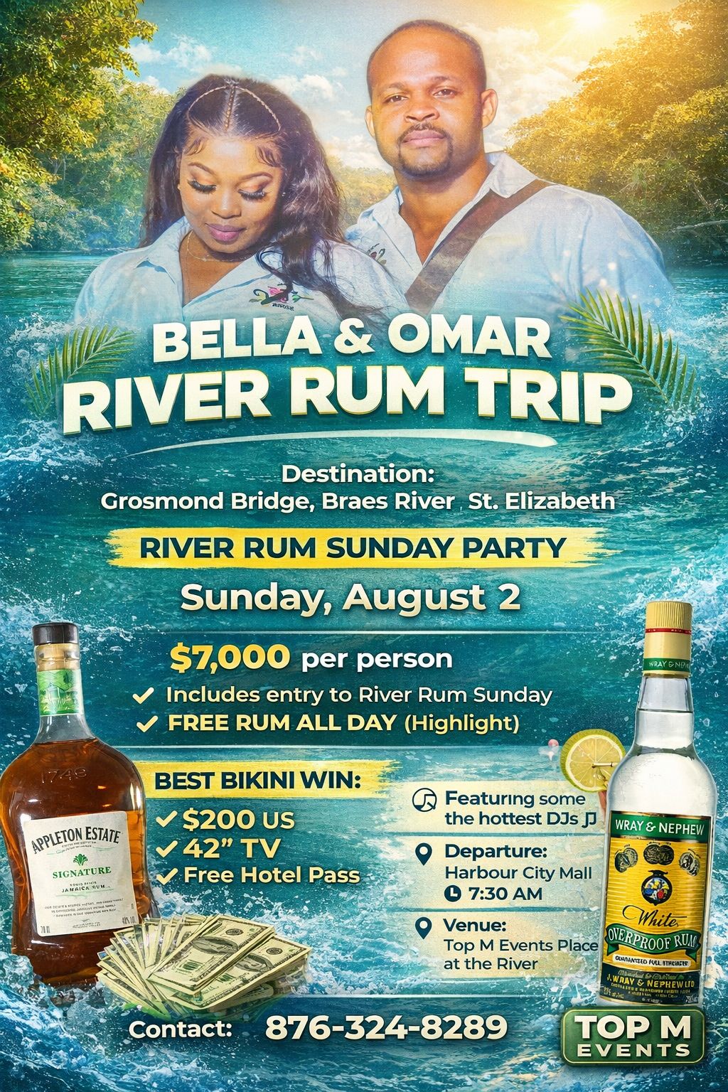 Bella & Omar River Rum Trip promoter artwork