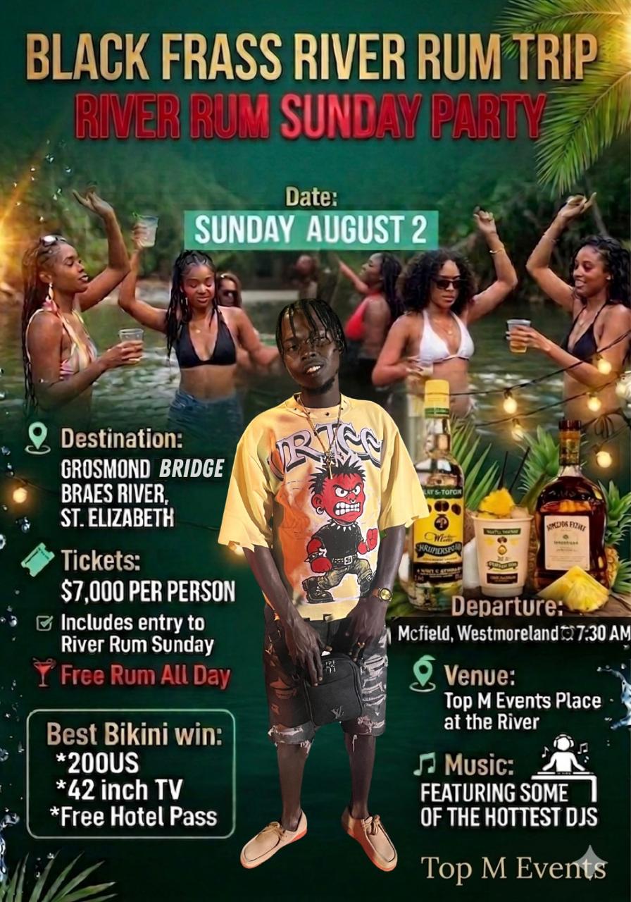 Black Frass River Rum Trip promoter artwork