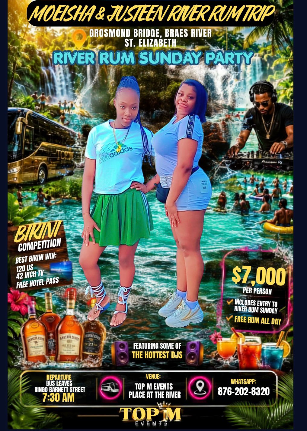 Moeisha & Justeen River Rum Trip promoter artwork